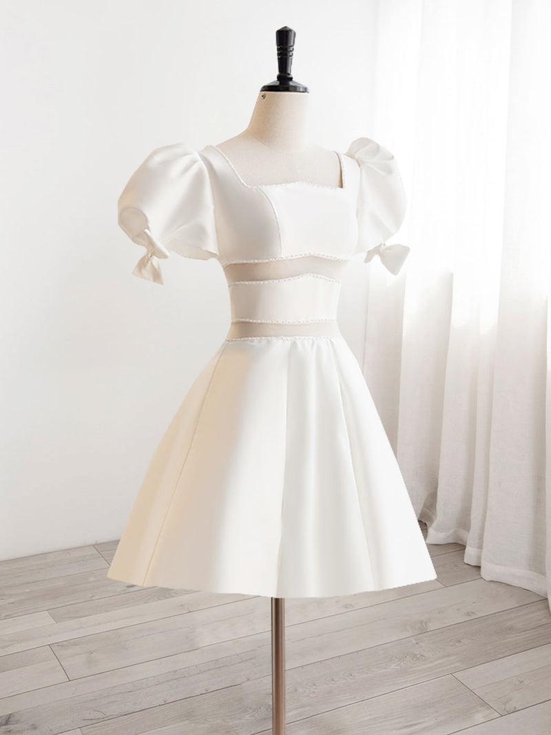 A-Line Square Neckline ivory Short Prom Dress, Cute ivory Homecoming Dress Custom Size / Custom Color A-Line Square Neckline ivory Short Prom Dress, Cute ivory Homecoming Dress Custom Size / Custom Color