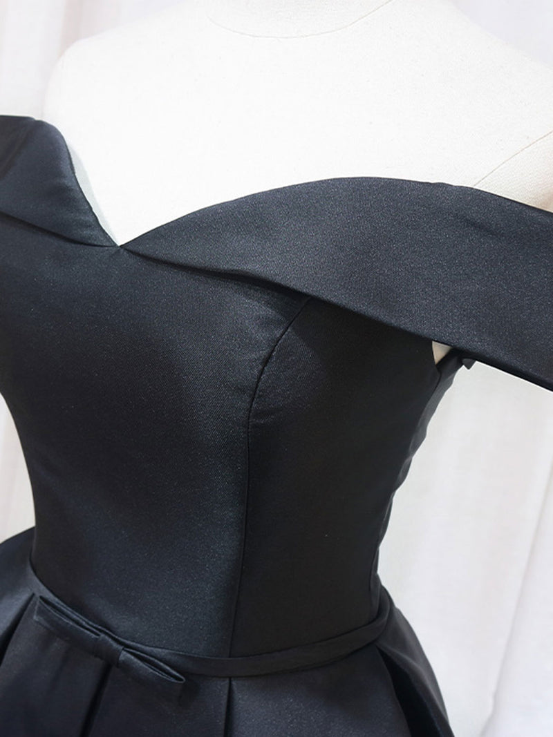 Off the Shoulder Short Black Prom Dresses, Little Black Formal Graduation Homecoming Dresses, US 10 / Custom Color / No Rush Off the Shoulder Short Black Prom Dresses, Little Black Formal Graduation Homecoming Dresses, US 10 / Custom Color / No Rush