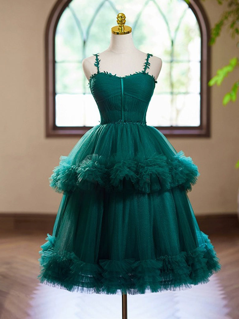 A-Line Sweetheart Neck Tulle Green Short Prom Dress, Green Homecoming Dress US 12 / Custom Color A-Line Sweetheart Neck Tulle Green Short Prom Dress, Green Homecoming Dress US 12 / Custom Color