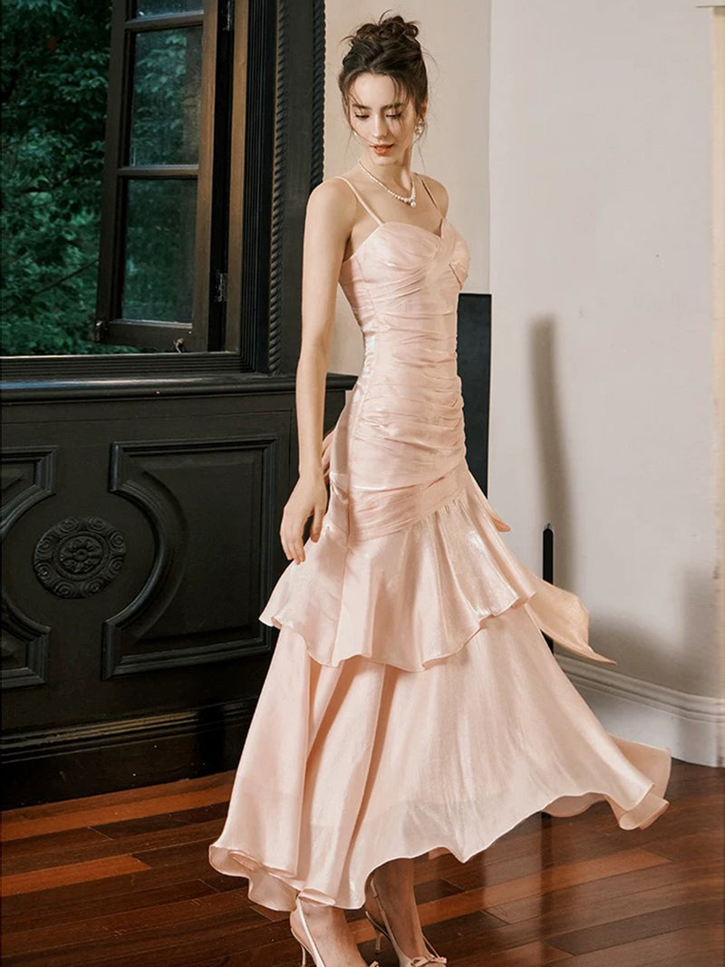 sweetheart neckline satin dress Soft Satin A-Line Sweetheart Neckline With Slit by
