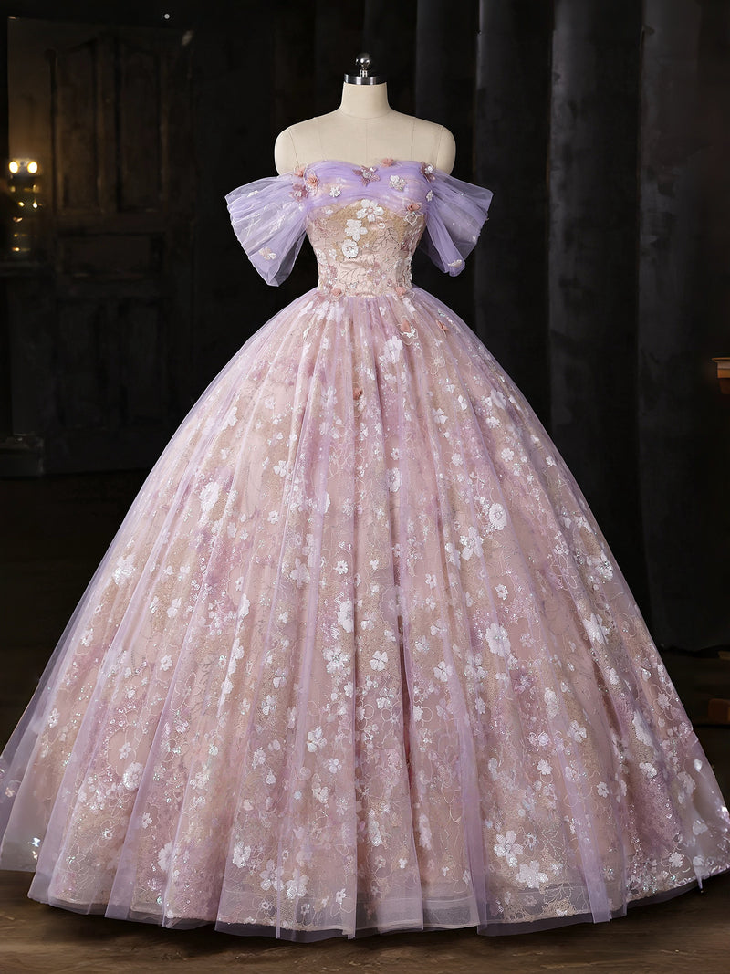 sweetheart off-the-shoulder long prom dress with lace A-Line Sweetheart Neck Tulle Sequin Lace Black Long Prom Dress
