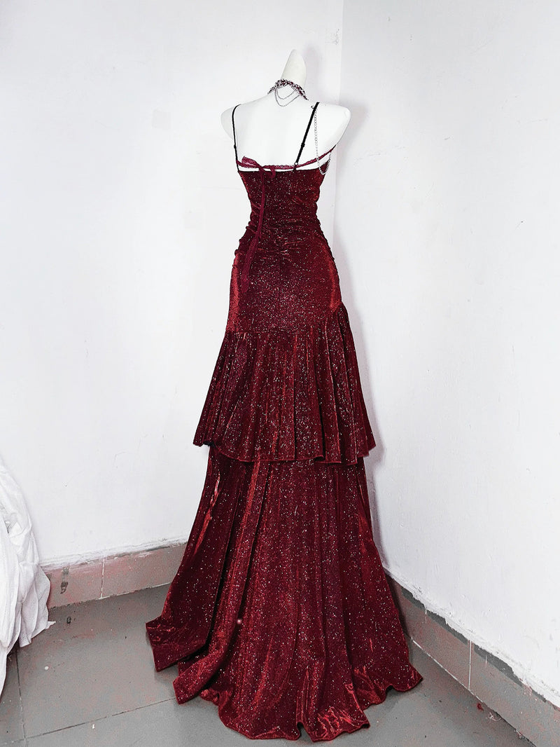burgundy sweetheart mermaid dress Sweetheart Mermaid Burgundy Prom Dress Strapless Evening Dress PSK427 US14 / Custom Color