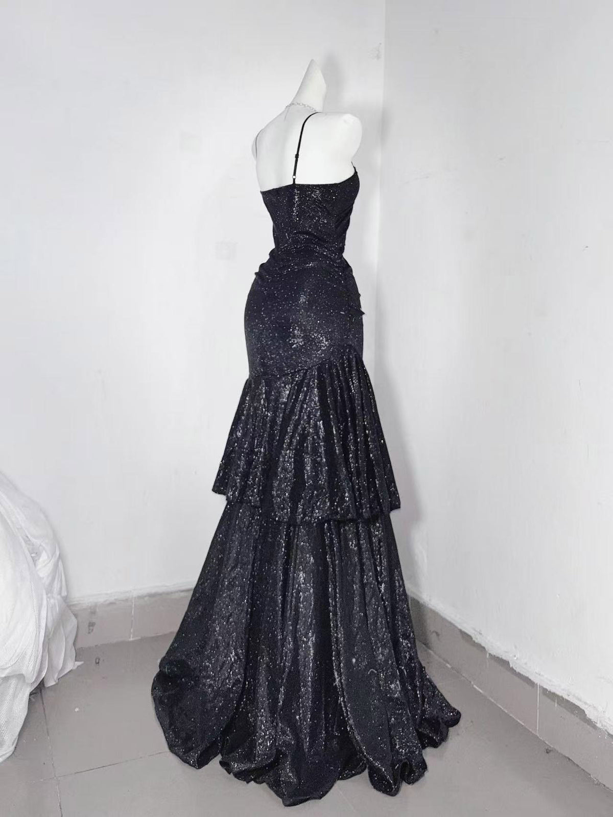 Simple Mermaid Sweetheart Floor Length Black Prom Dress, Black Party Dress