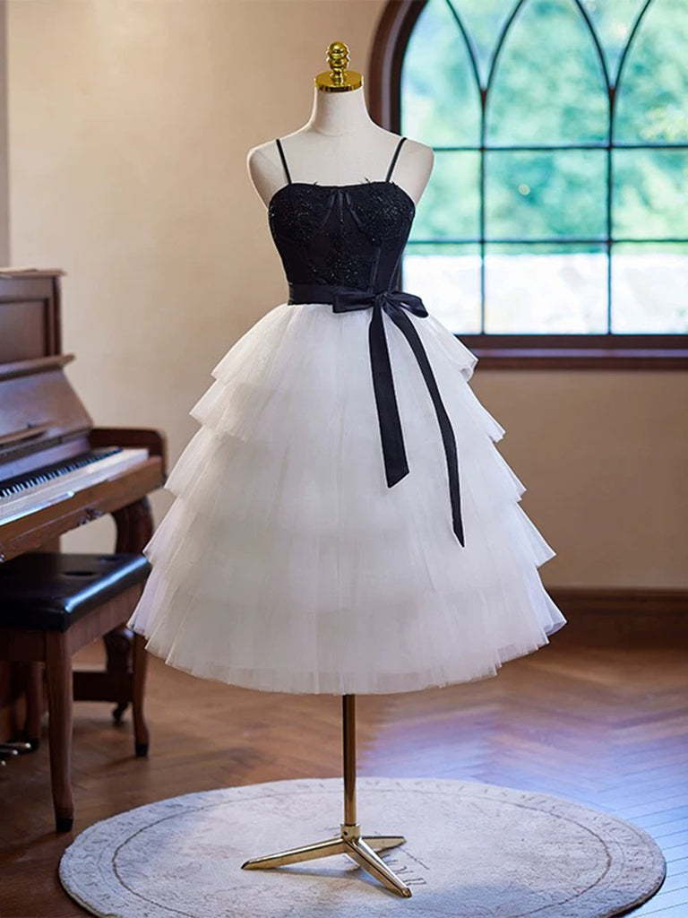 A-Line Tulle lace White Short Prom Dress, White Homecoming Dress US 10 / White A-Line Tulle lace White Short Prom Dress, White Homecoming Dress US 10 / White
