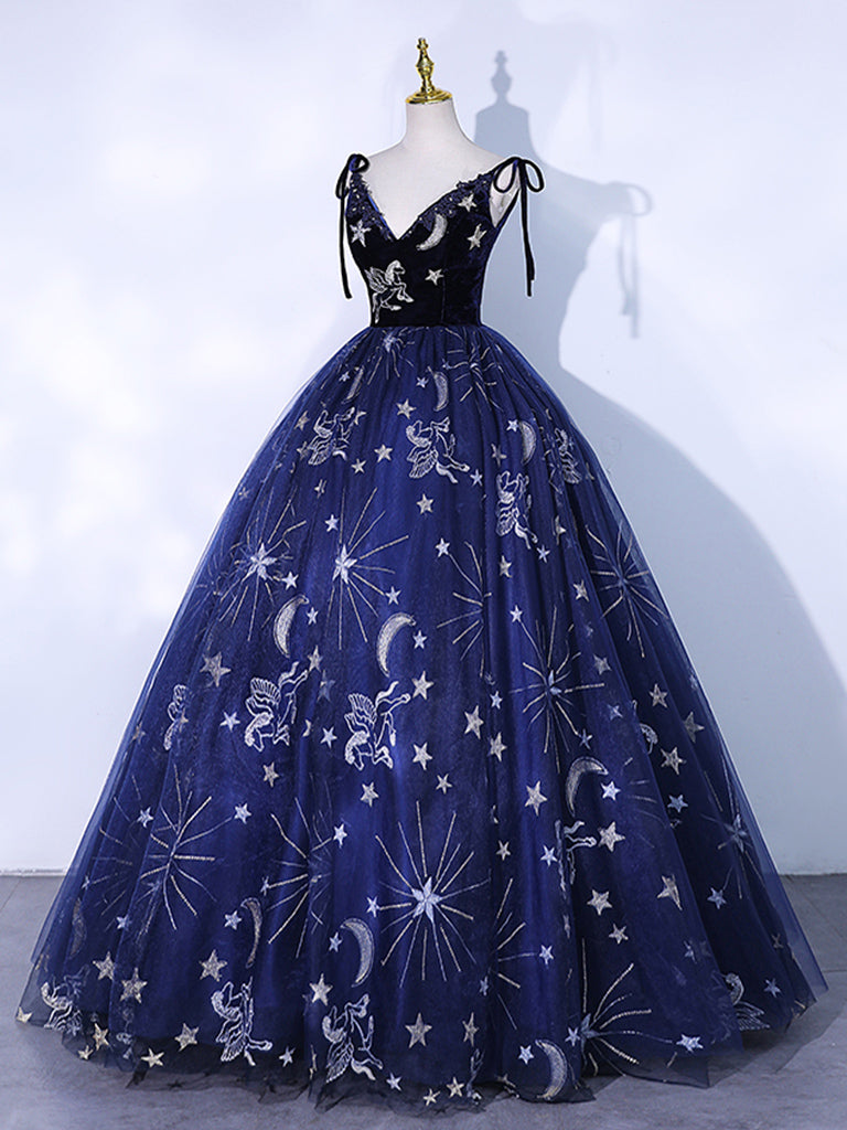 A-line Dark Purple Tulle Long Prom Dress, Purple Formal Party Dresses –  shopluu