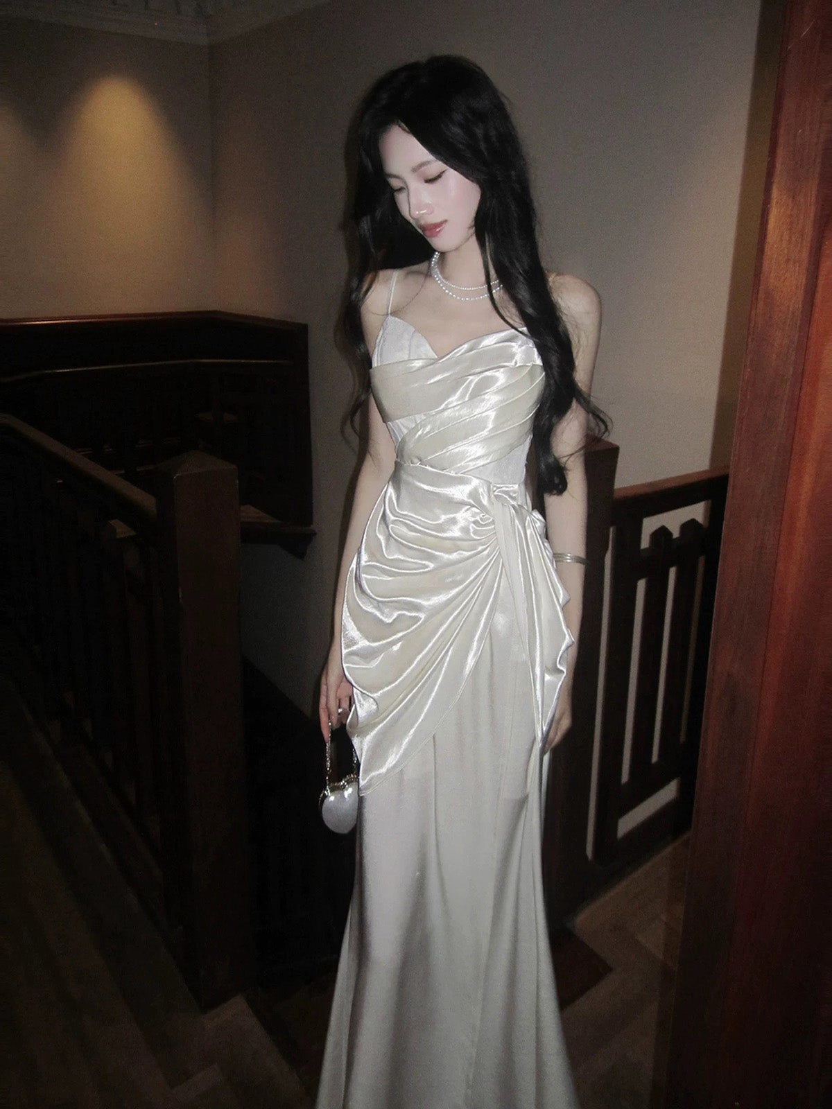 Mermaid Sweetheart Floor Length Ivory White Prom Dress, Ivory Party Dress