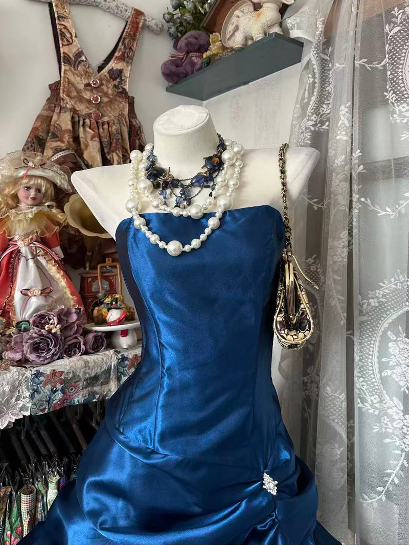 silk blue homecoming dress Blue Homecoming Dress in style AP 1676