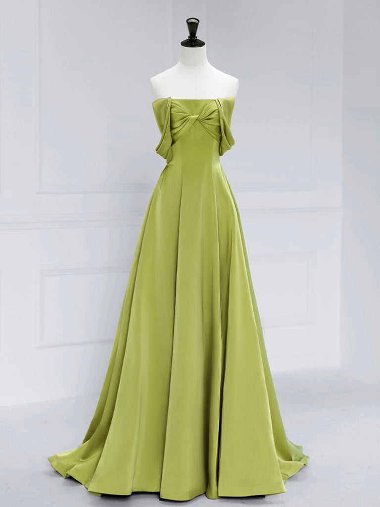 Off the Shoulder Green Satin Long Prom Dresses, Off Shoulder Green Satin Long Formal Evening Dresses, US 10 / Green as Pics / No Rush Off the Shoulder Green Satin Long Prom Dresses, Off Shoulder Green Satin Long Formal Evening Dresses, US 10 / Green as Pics / No Rush