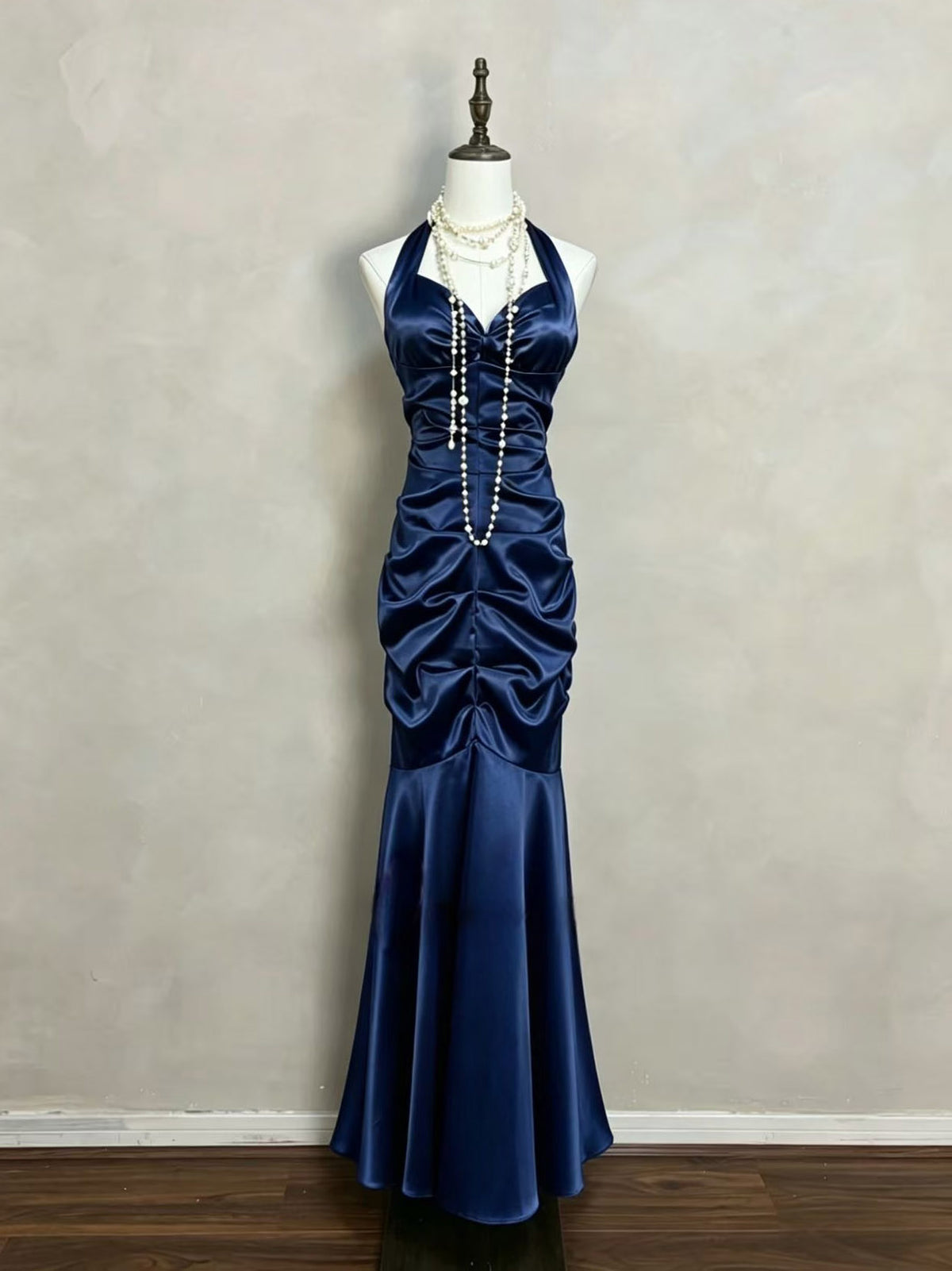 Unique Mermaid Sweetheart Satin Black Long Prom Dress, Black Party Dress