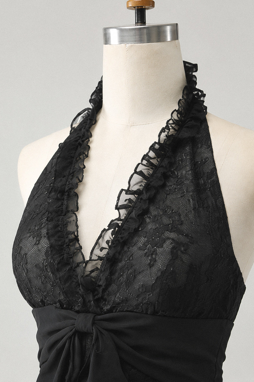 Black V Neck Lace Chiffon Short Prom Dress, Black Homecoming Dress