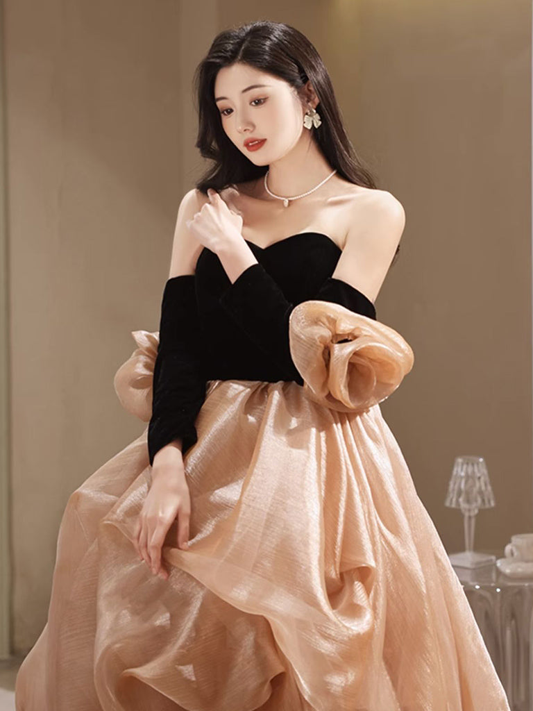 Champagne Sweetheart Neck Long Prom Dress, Champagne Formal Evening Dress US 16 / Custom Color Champagne Sweetheart Neck Long Prom Dress, Champagne Formal Evening Dress US 16 / Custom Color