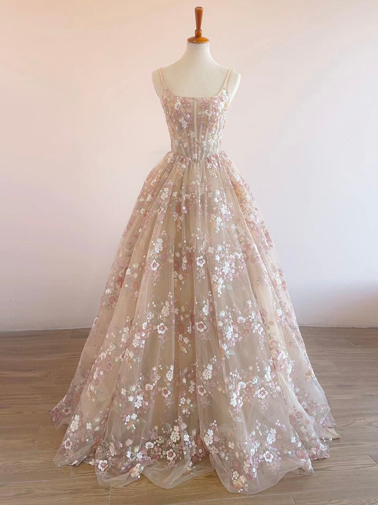 champagne lace maxi dress Women's Solenne A-line V-Neck Chantilly Lace Maxi Dress S/M/L/Customize Beige Champagne Floral MEAN BLVD S / Beige Champagne / Floral