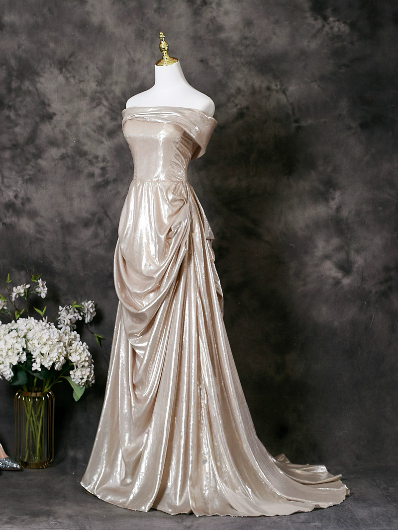 formal champagne maxi dress Champagne Dresses | Satin, Neutral & Formal Styles