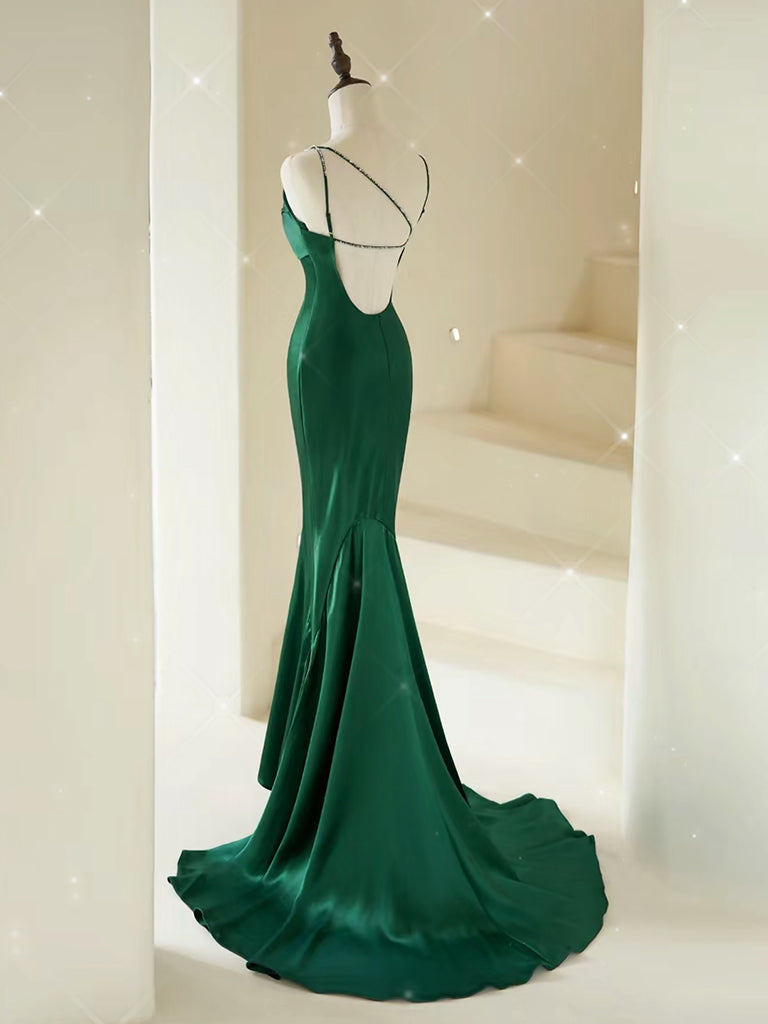 V Neck Emerald Green Mermaid Prom Dresses, Dark Green Mermaid Long Formal Evening Dresses, US 16 / Custom Color / with Rush+$19.99 V Neck Emerald Green Mermaid Prom Dresses, Dark Green Mermaid Long Formal Evening Dresses, US 16 / Custom Color / with Rush+$19.99