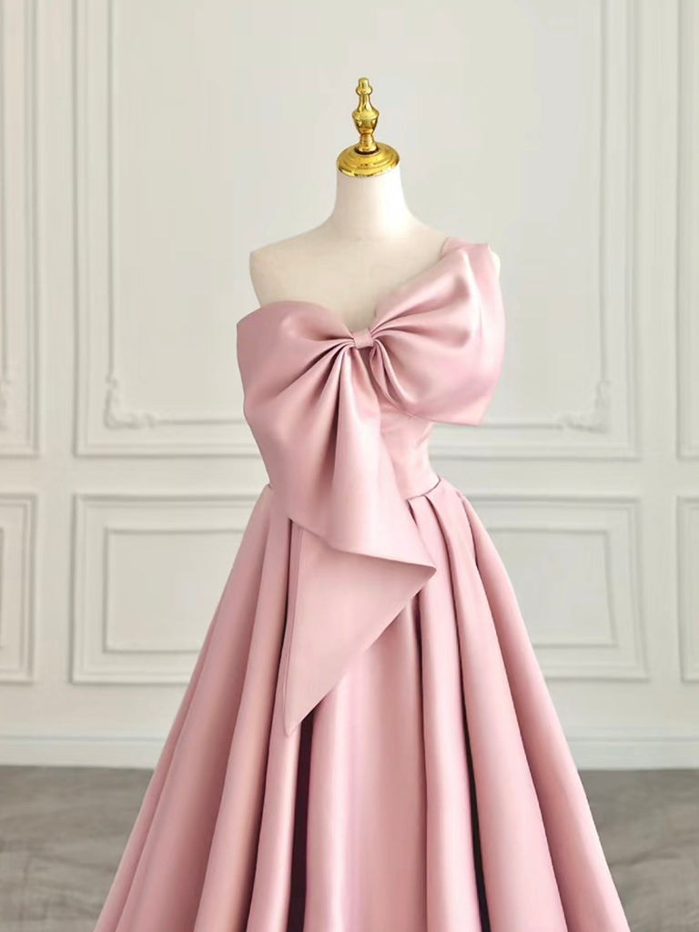 A-Line Sweetheart Neck Satin Pink Long Prom Dress, Pink Long Evening Dress US 4 / Custom Color A-Line Sweetheart Neck Satin Pink Long Prom Dress, Pink Long Evening Dress US 4 / Custom Color