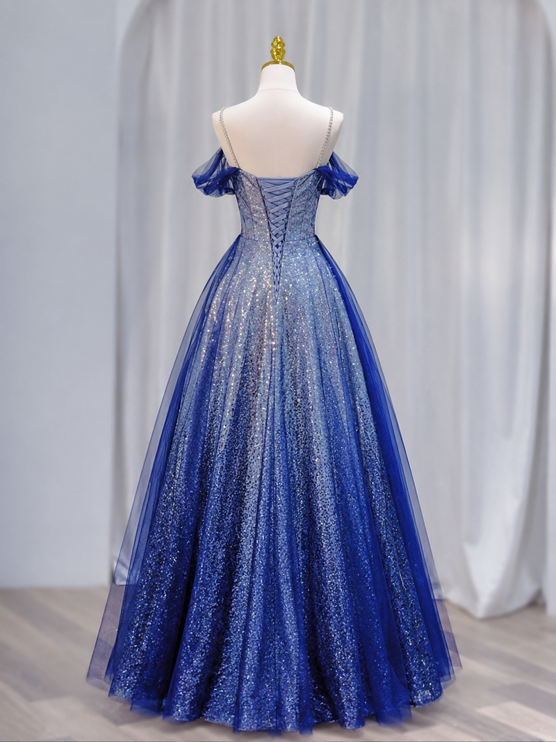 blue prom dress a line A-Line Sweetheart Off Shoulder Floor Length with Beads – shopluu Homecoming Dresses Designer macy's wedding dresses clearance, WOMENSEID_2026 COLOR:LEOPARD