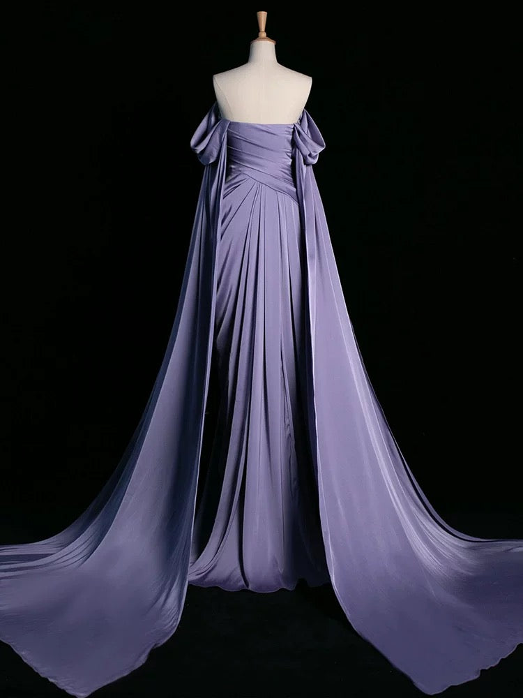 purple long sleeve off the shoulder dress ASOS DESIGN satin drape long sleeve off the shoulder mini dress in plum