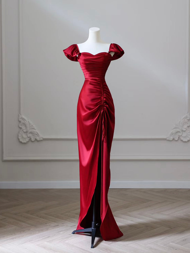 satin dress maroon Mint Velvet Oxblood Satin Panelled Maxi Dress | Size 14 | Red