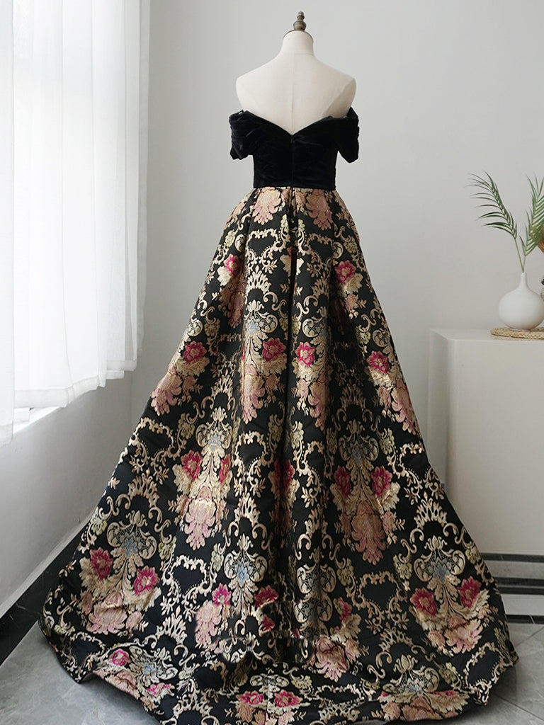 A-Line Sweetheart Neck Satin Black Long Prom Dress, Black Formal Dress shopluu A-Line Sweetheart Neck Satin Black Long Prom Dress, Black Formal Dress shopluu