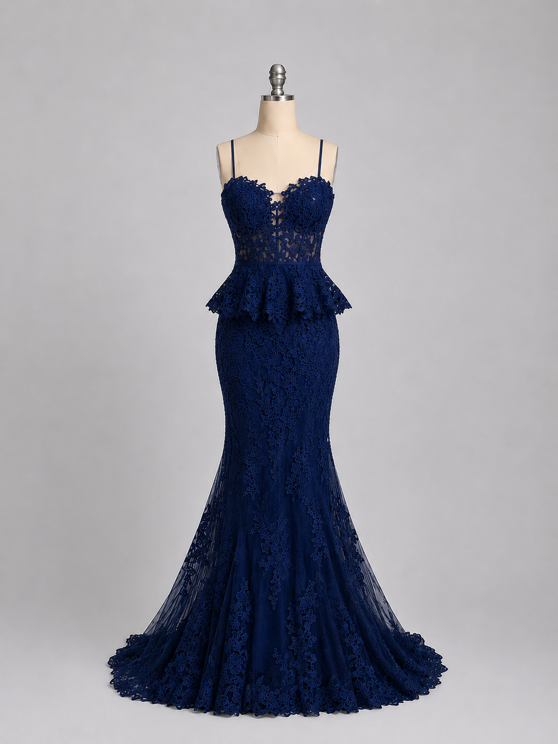 Mermaid Sweetheart Neck Tulle Lace Light Champagne Prom Dress