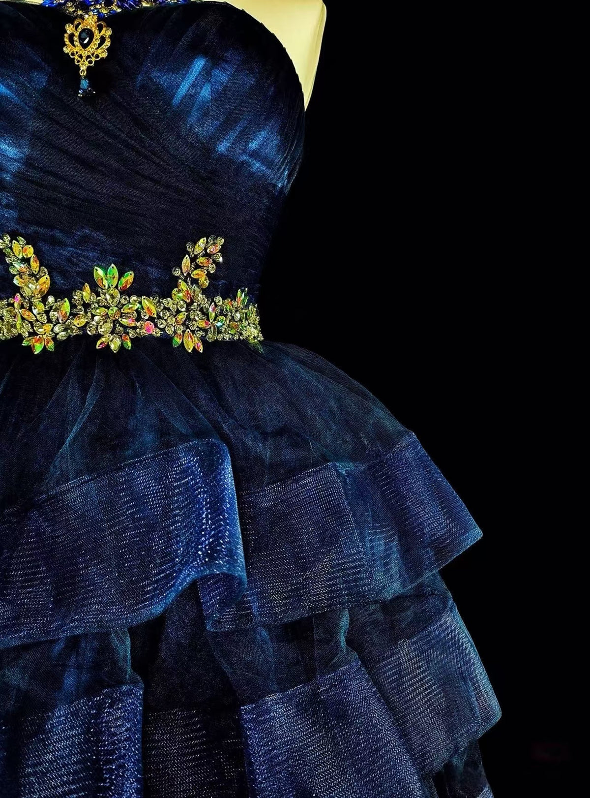 Cute Sweetheart Neck Tulle Dark Blue Short Prom Dress, Blue Homecoming Dress