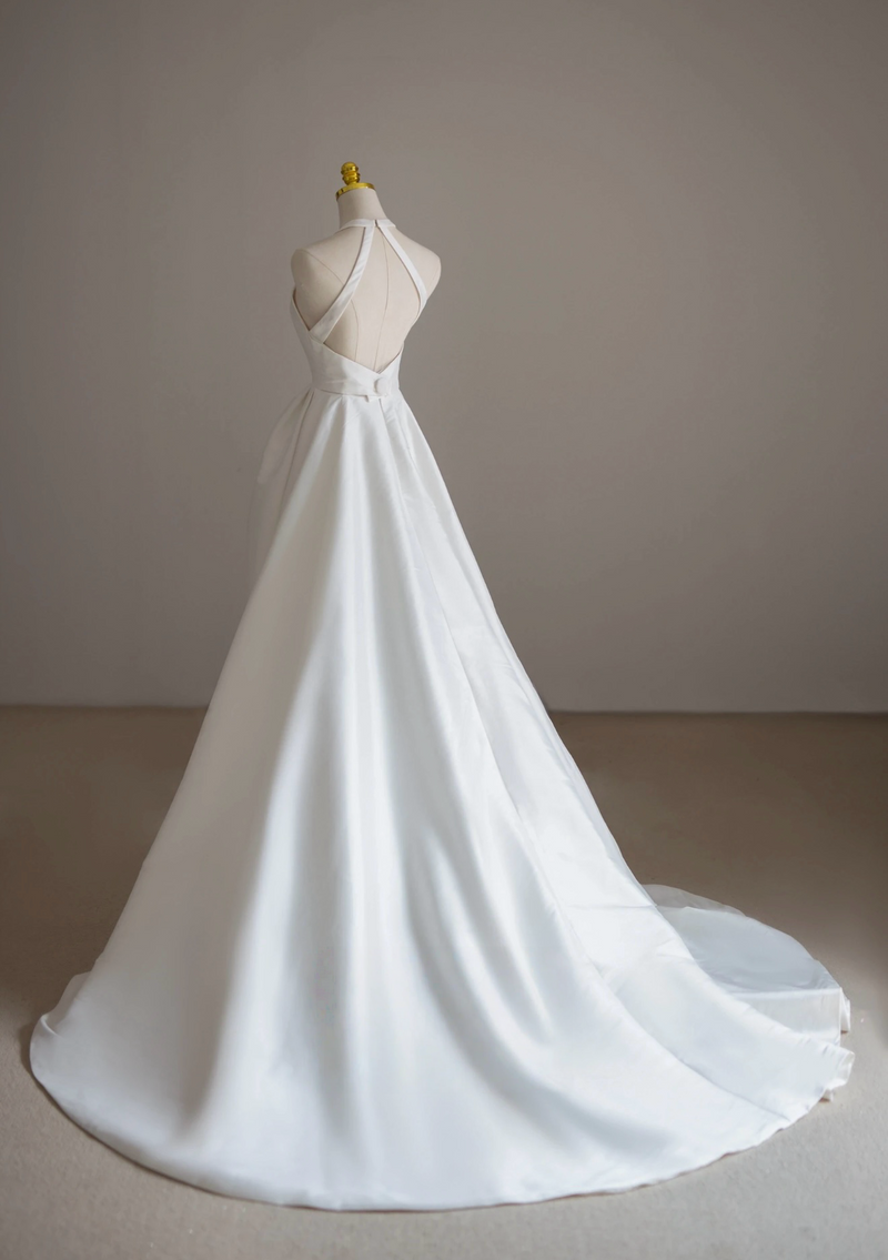 white long formal dress A-Line White Long Prom Dress, White Long Formal Dress US 8 / White
