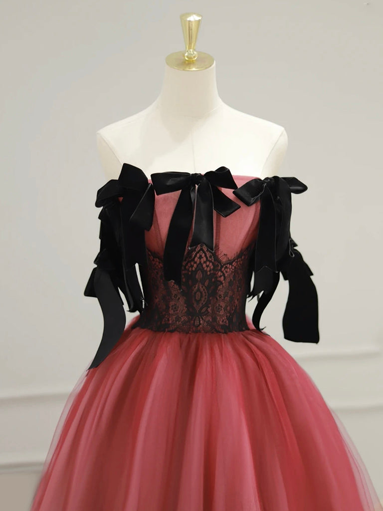 A-Line Tulle Watermelon Red Long Prom Dress, Watermelon Red Tulle Long Formal Dress US 4 / Watermelon Red A-Line Tulle Watermelon Red Long Prom Dress, Watermelon Red Tulle Long Formal Dress US 4 / Watermelon Red