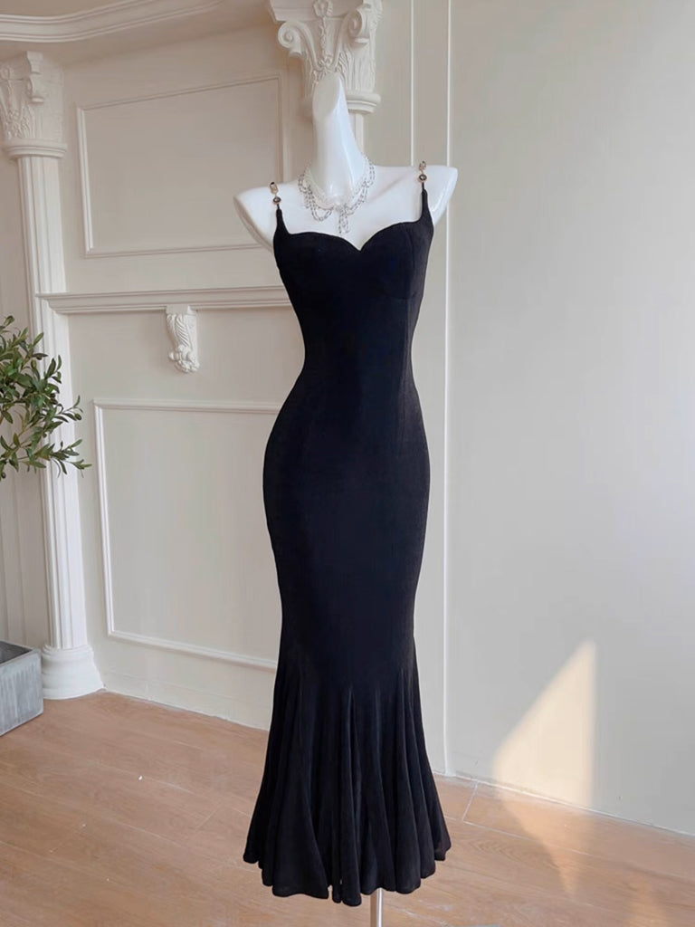 Simple Mermaid Black Long Party Dress, Black Evening Dress shopluu Simple Mermaid Black Long Party Dress, Black Evening Dress shopluu