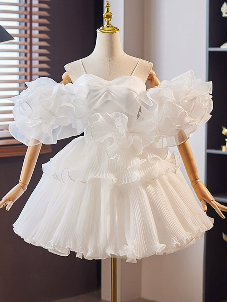 short white organza dress Knee-Length Organza Dress for Women