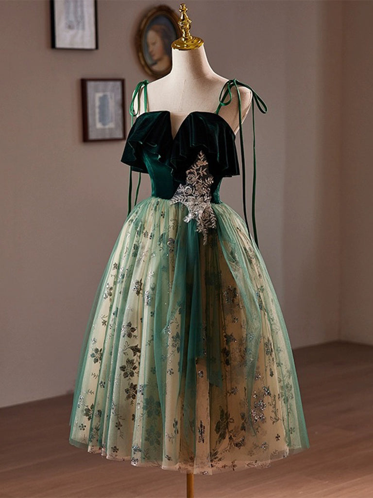 velvet green dress short Green short velvet dress