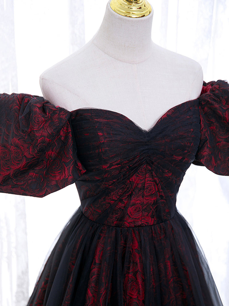 A-Line Tulle Lace Burgundy Long Prom Dress, Burgundy Long Formal Dress US 4 / Burgundy A-Line Tulle Lace Burgundy Long Prom Dress, Burgundy Long Formal Dress US 4 / Burgundy