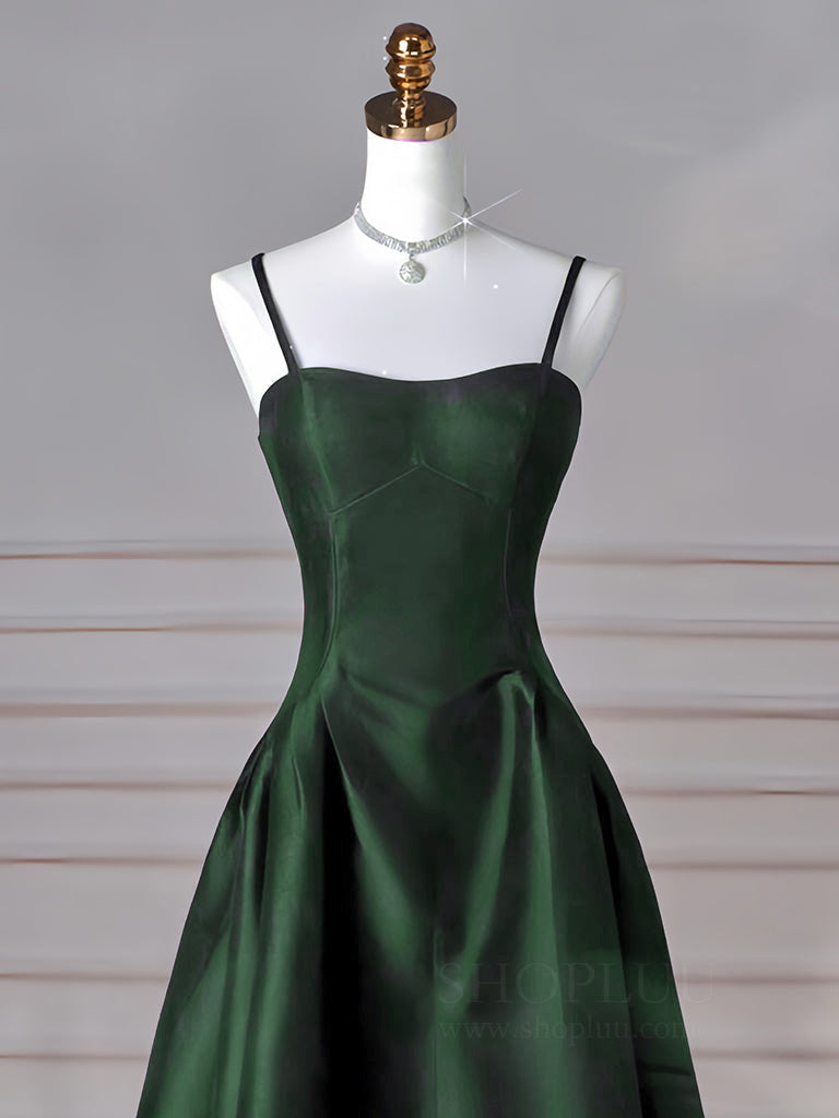 Simple A-Line Olive Green Satin Long Prom Dress, Olive Green Long Formal Dress Custom Size / Custom Color Simple A-Line Olive Green Satin Long Prom Dress, Olive Green Long Formal Dress Custom Size / Custom Color