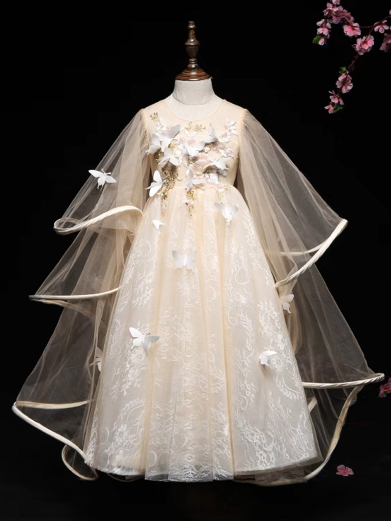 champagne flower girl dresses Pearl Embellished Dress and other celebrations Tween Girl Champagne Color Flower