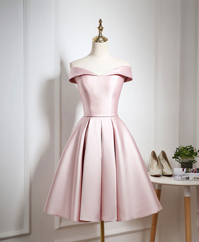 Elegant Pink Cocktail Dress Cute Pink A Line Short Prom Dress