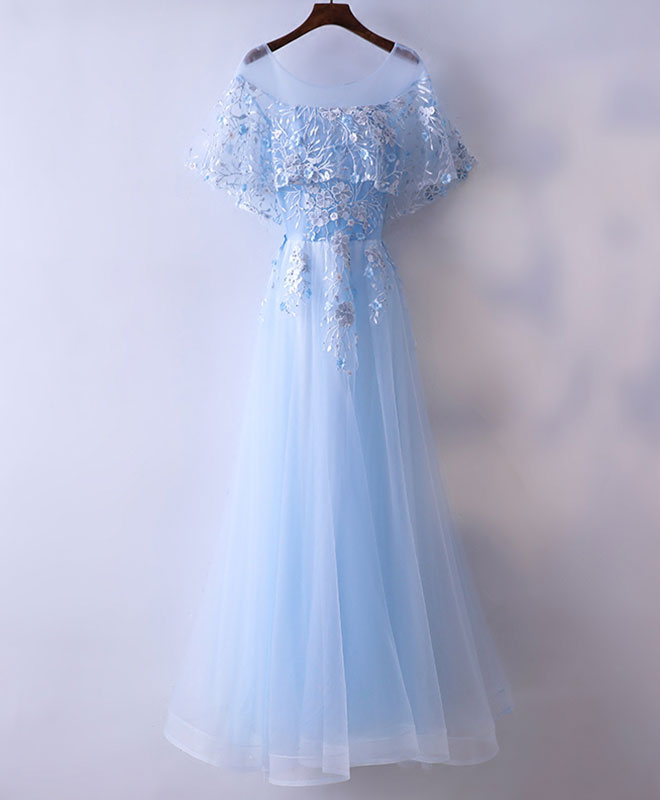 Light Blue Tulle Lace Long Prom Dress, Blue Lace Graduation Dress US 14 / Blue Light Blue Tulle Lace Long Prom Dress, Blue Lace Graduation Dress US 14 / Blue