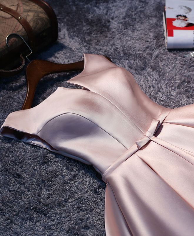 Simple Pink A Line Satin Short Prom Dress, Pink Homecoming Dress US 14 / Custom Color Simple Pink A Line Satin Short Prom Dress, Pink Homecoming Dress US 14 / Custom Color