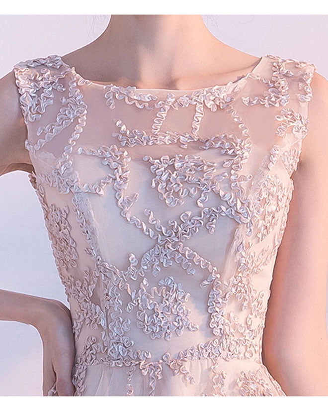 Champagne High Low Short Prom Dress, Cute Homecoming Dress