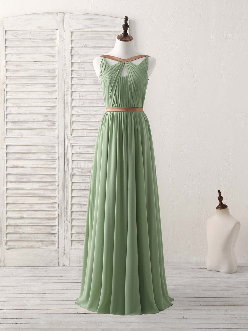 Simple Green Chiffon Long Prom Dress, Green Bridesmaid Dress US 10 / Green Simple Green Chiffon Long Prom Dress, Green Bridesmaid Dress US 10 / Green
