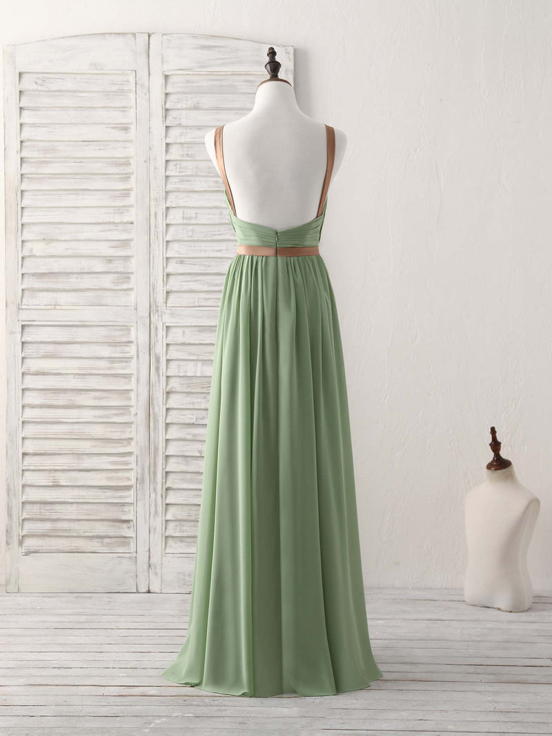 Simple Green Chiffon Long Prom Dress, Green Bridesmaid Dress US 10 / Green Simple Green Chiffon Long Prom Dress, Green Bridesmaid Dress US 10 / Green