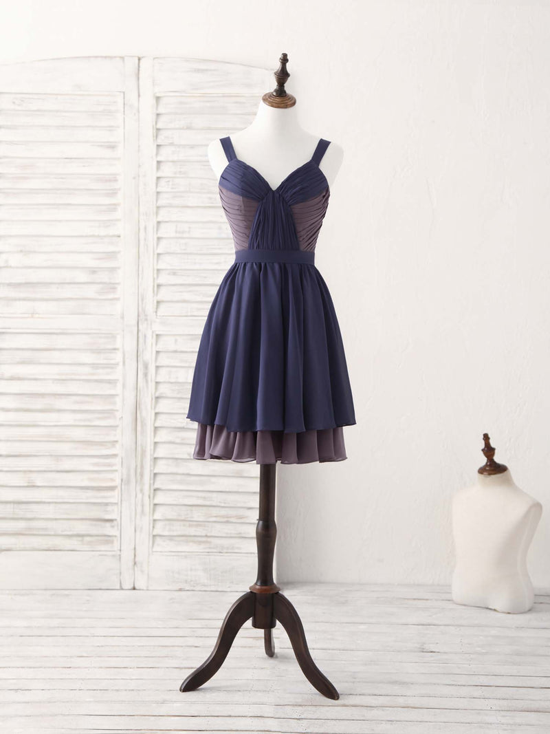 Simple Sweetheart Chiffon Short Prom Dress, Homecoming Dress US 12 / Blue Simple Sweetheart Chiffon Short Prom Dress, Homecoming Dress US 12 / Blue