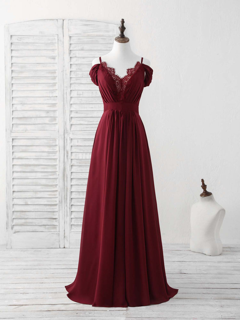 Blue Lace Chiffon Long Prom Dress Blue Bridesmaid Dress shopluu Blue Lace Chiffon Long Prom Dress Blue Bridesmaid Dress shopluu