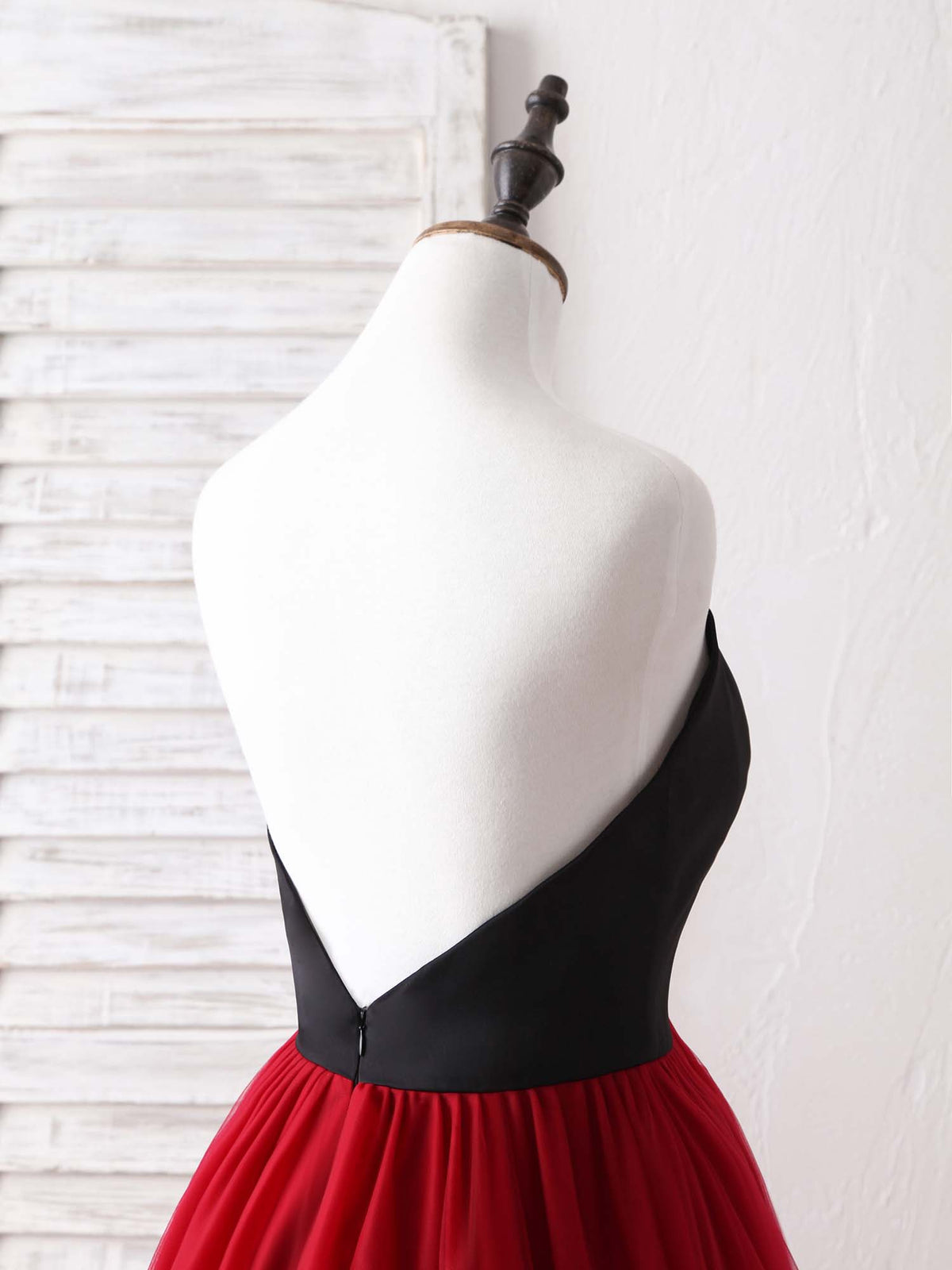 Simple Sweetheart Burgundy Tulle Long Prom Dress, Evening Dress
