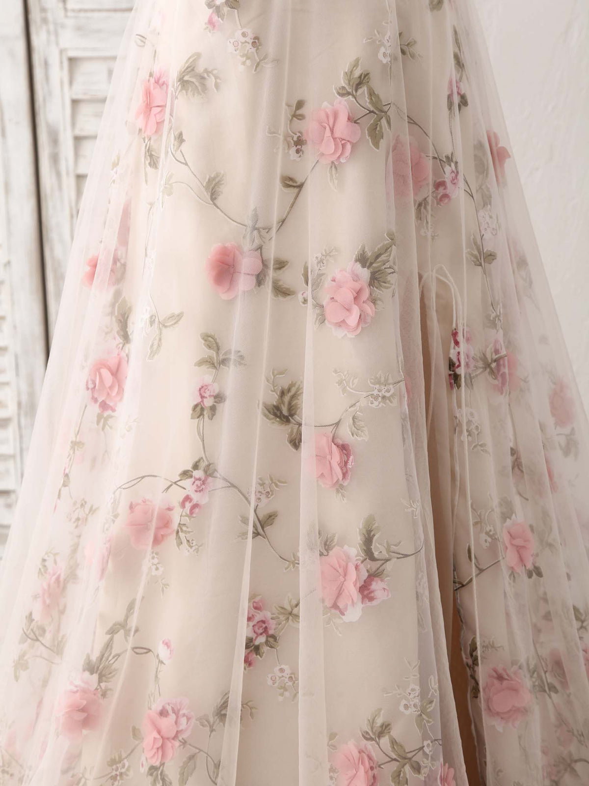 A-Line Champagne Two Pieces Long Prom Dress, Champagne Evening Dress