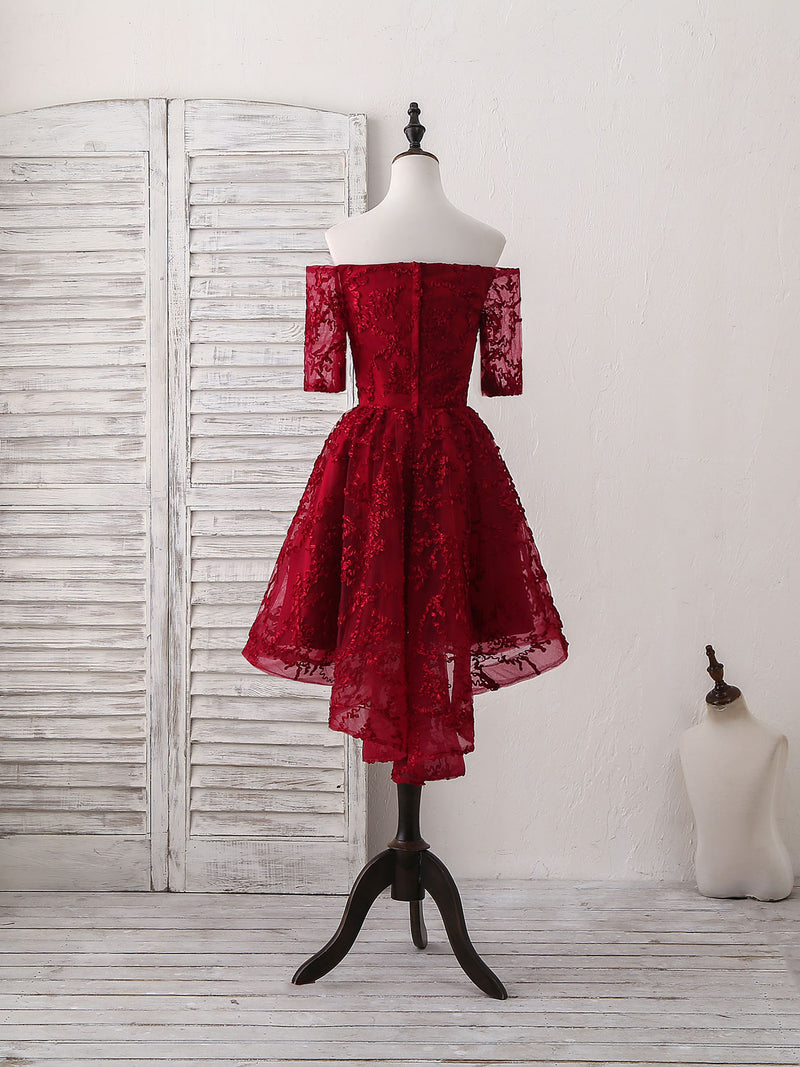 burgundy lace short dress Just This Once Lace Mini Dress