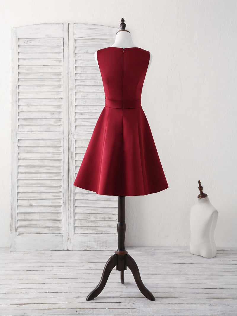 Red Dress Simple Evening Dress Short Simple V Neck Burgundy Short Prom Dress Satin Homecoming Dress Red Dress Simple Evening Dress Short Simple V Neck Burgundy Short Prom Dress Satin Homecoming Dress