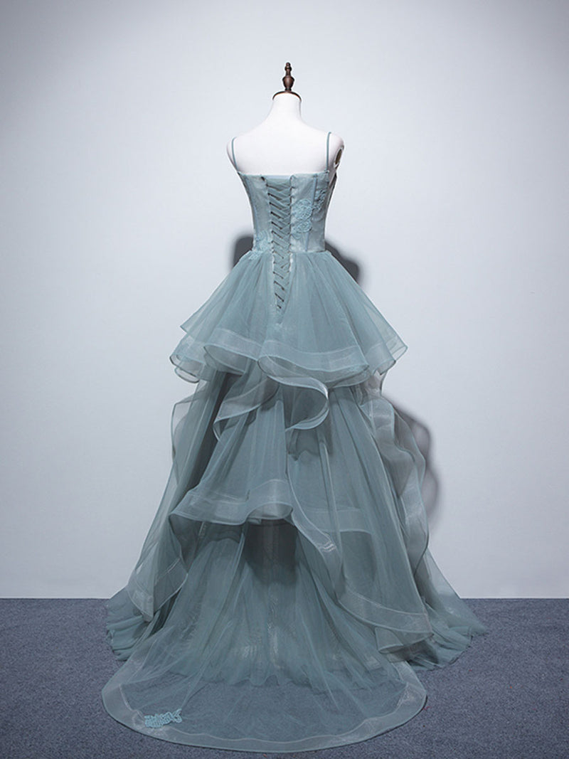 dresses with green Green Long Prom Dresses, Green Formal Graduation Dresses With Lace US 6 / Custom Color