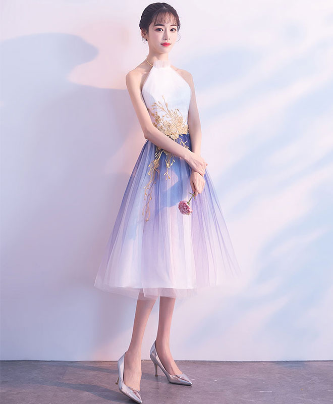 Cute Tulle Lace Applique Short Prom Dress, Tulle Evening Dress – shopluu