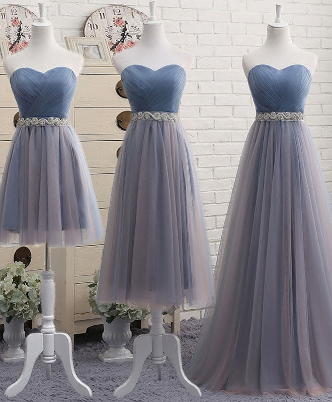 Simple Gray Blue Tulle Prom Dress, Gray Blue Bridesmaid Dress US 2 / Tea Length / Gray Blue Simple Gray Blue Tulle Prom Dress, Gray Blue Bridesmaid Dress US 2 / Tea Length / Gray Blue