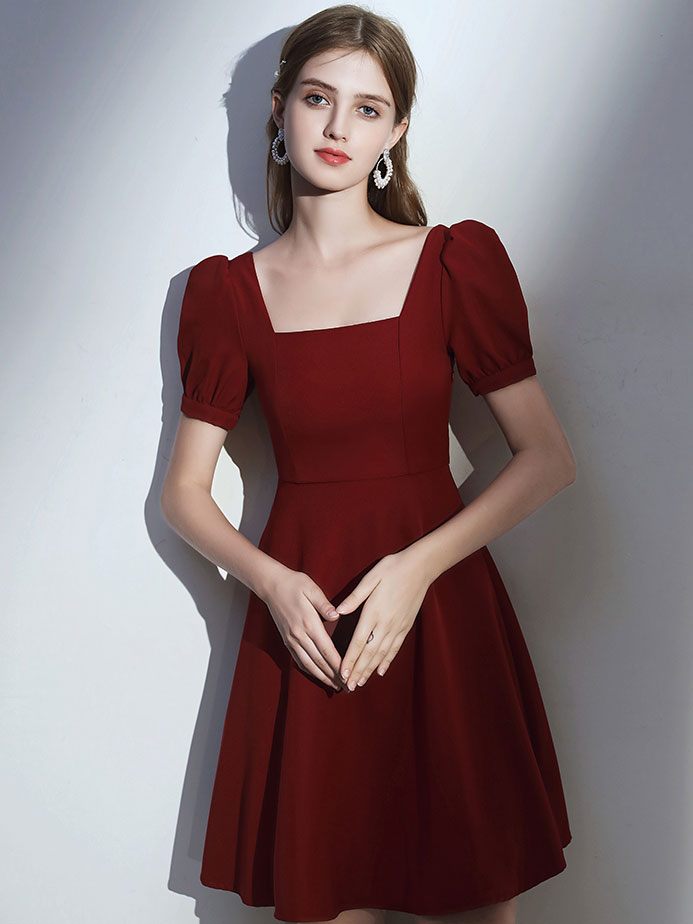 Simple Burgundy Short Prom Dress Burgundy Homecoming Dress US 8 / Custom Color Simple Burgundy Short Prom Dress Burgundy Homecoming Dress US 8 / Custom Color