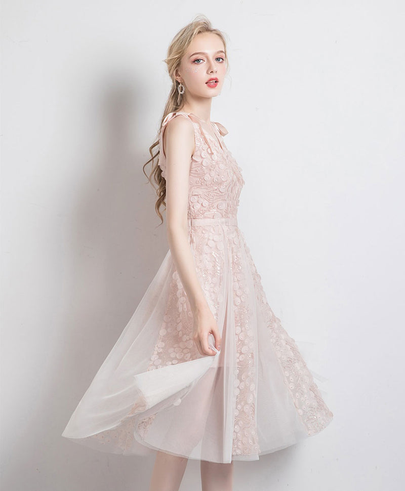 Light Pink Tulle V Neck Lace Short Prom Dress Tulle Lace Homecoming Dress US 12 / Light Pink Light Pink Tulle V Neck Lace Short Prom Dress Tulle Lace Homecoming Dress US 12 / Light Pink